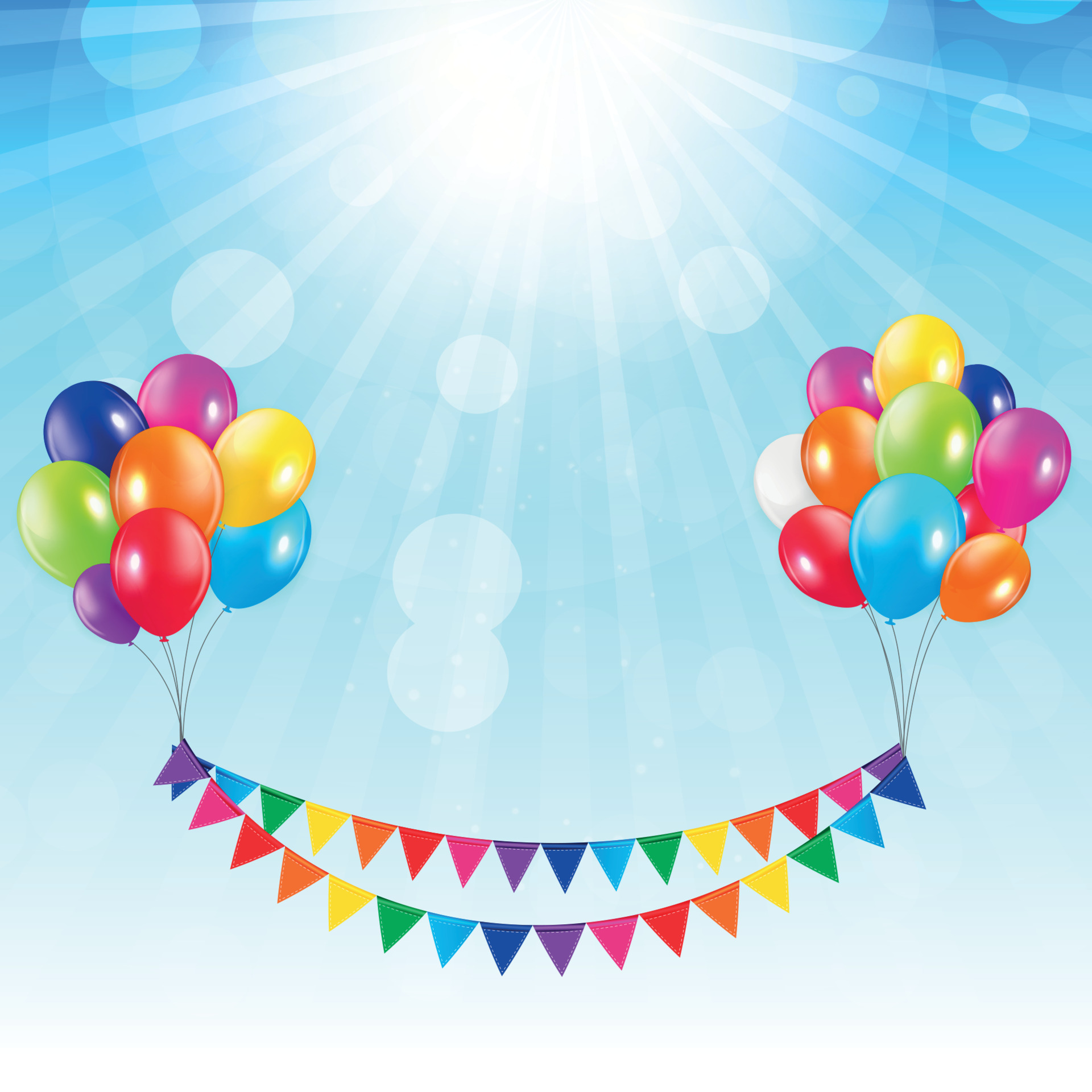 arty Background with Flags and Balloons Vector Illustration 4562240