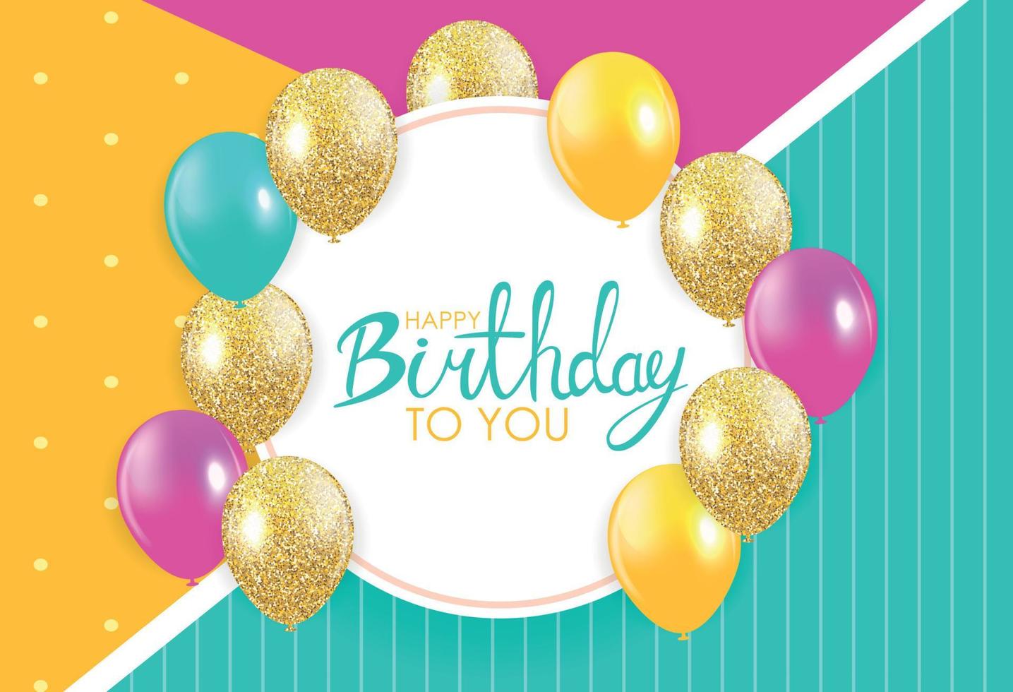 Abstract Happy Birthday Background Card Template Vector Illustration