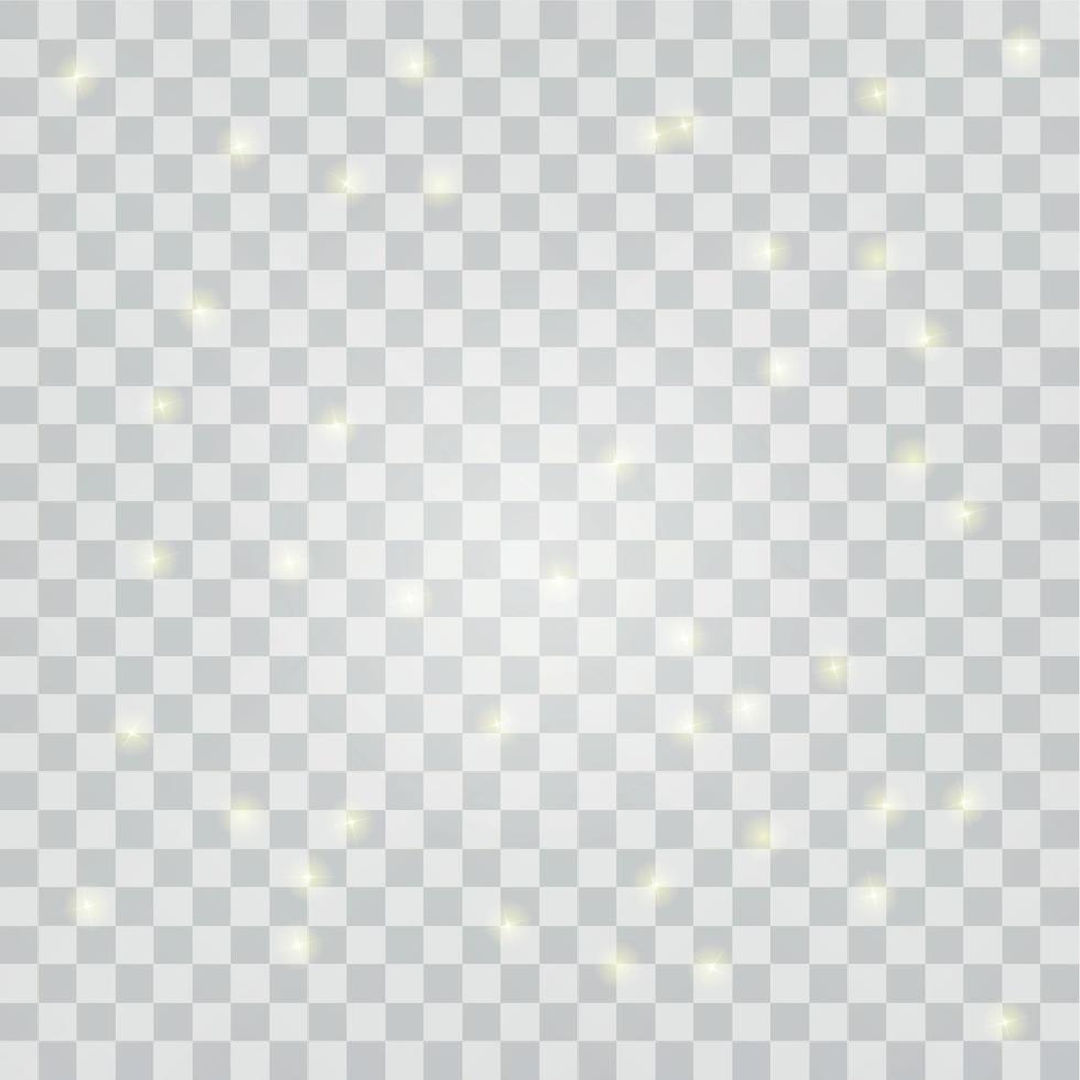 Glitter and glow on transparent Background. Vector Illustration.