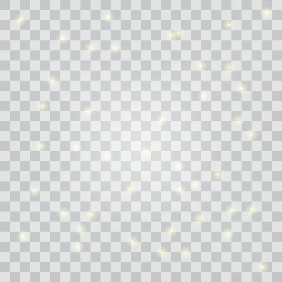 Glitter and glow on transparent Background. Vector Illustration.