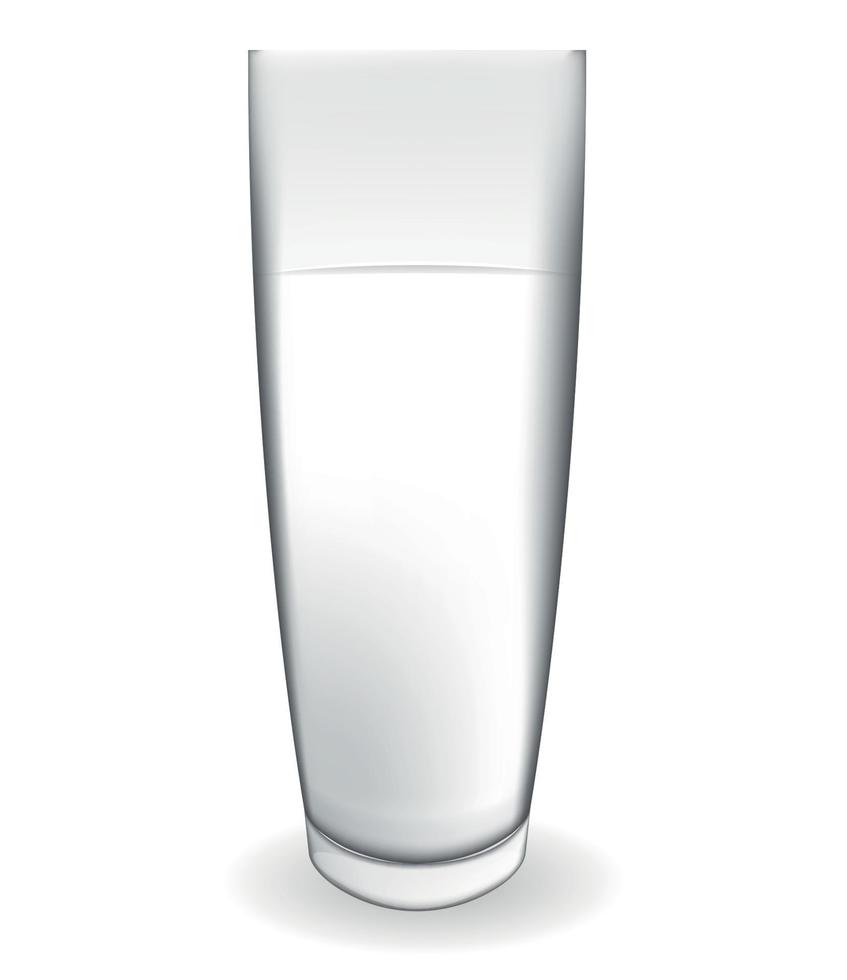 Abstract Milk Glass on White Background Vector Illustration