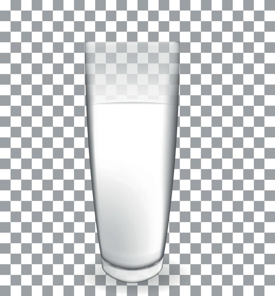 Abstract Milk Glass on transparent  Background Vector Illustration