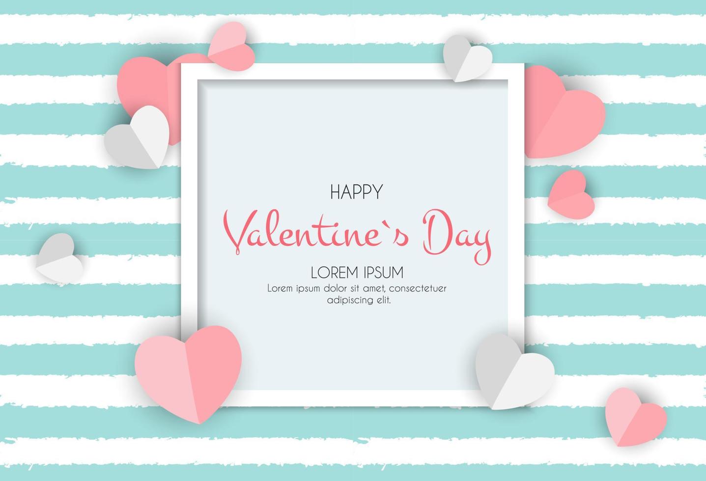 Happy Valentines Day Card with Heart. Vector Illustration