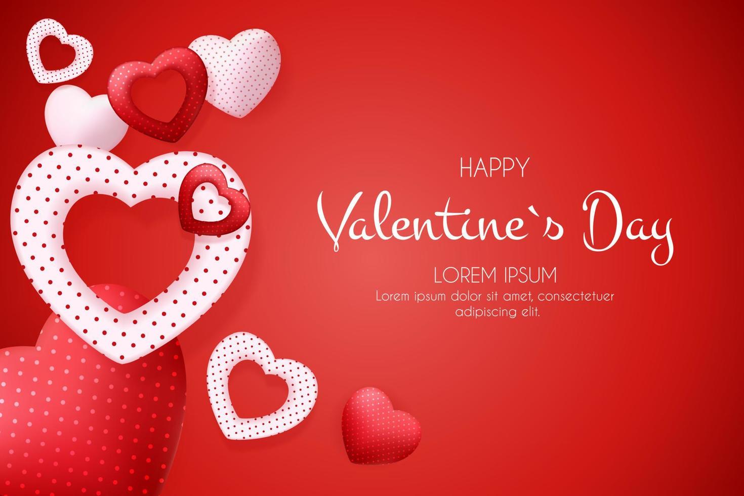 Happy Valentines Day Card with Heart. Vector Illustration