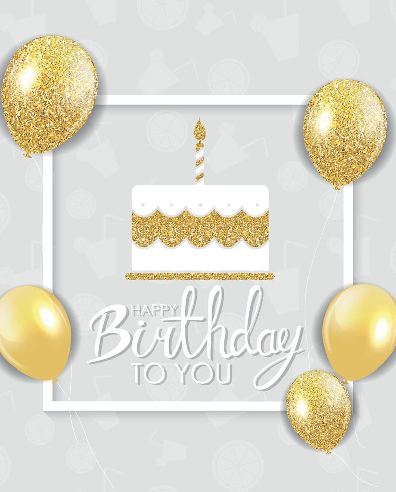 Abstract Happy Birthday Background Card Template Vector Illustration
