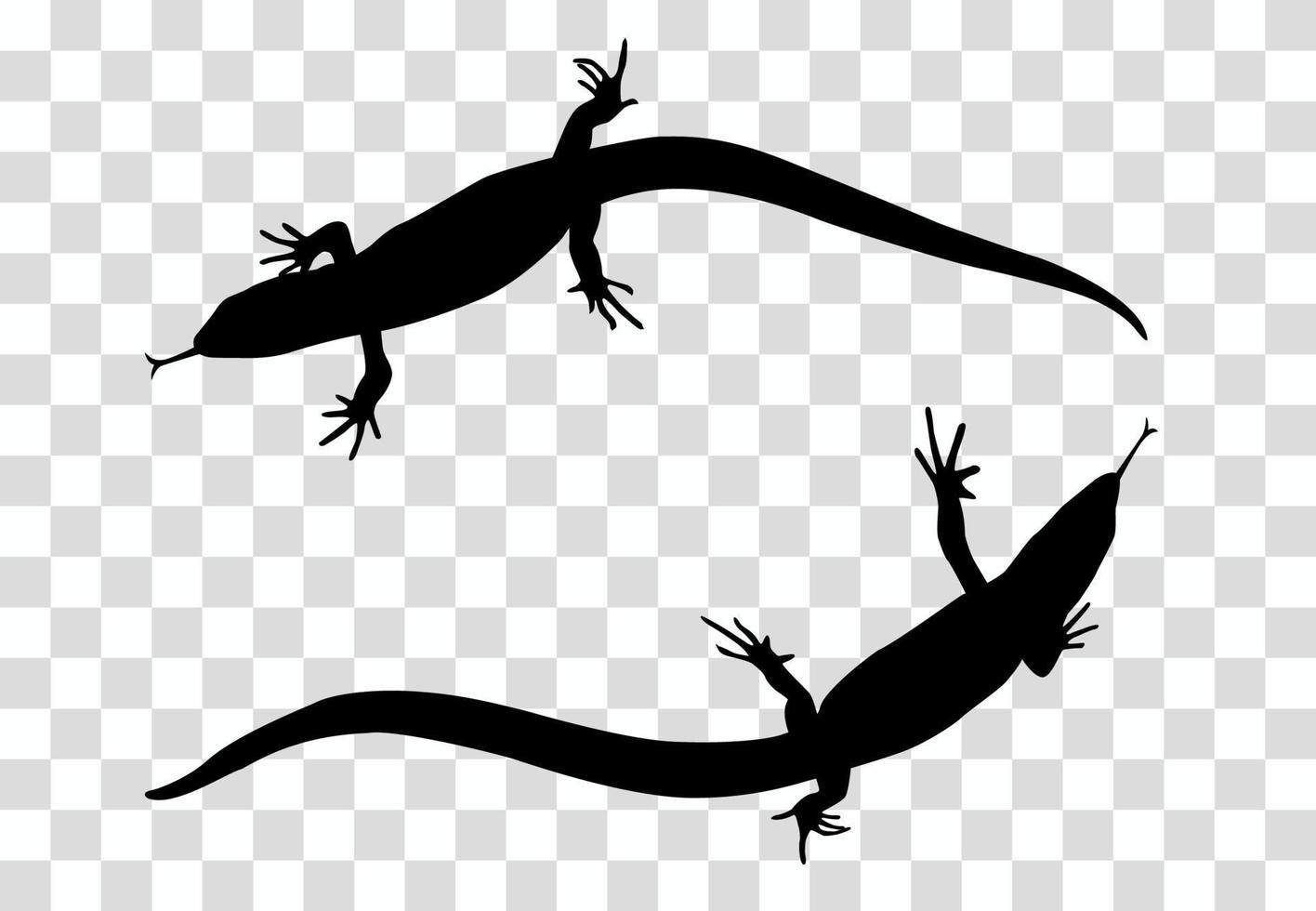 Sticker on car of reptile Silhouette of lizard. Vector Illustration.