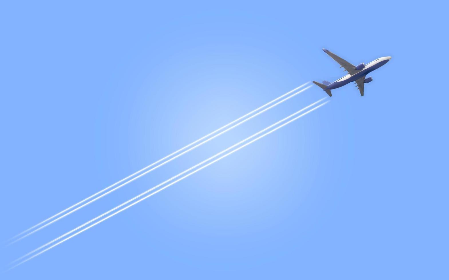 Airplane flying in the sky above planet Earth. Vector Illustration