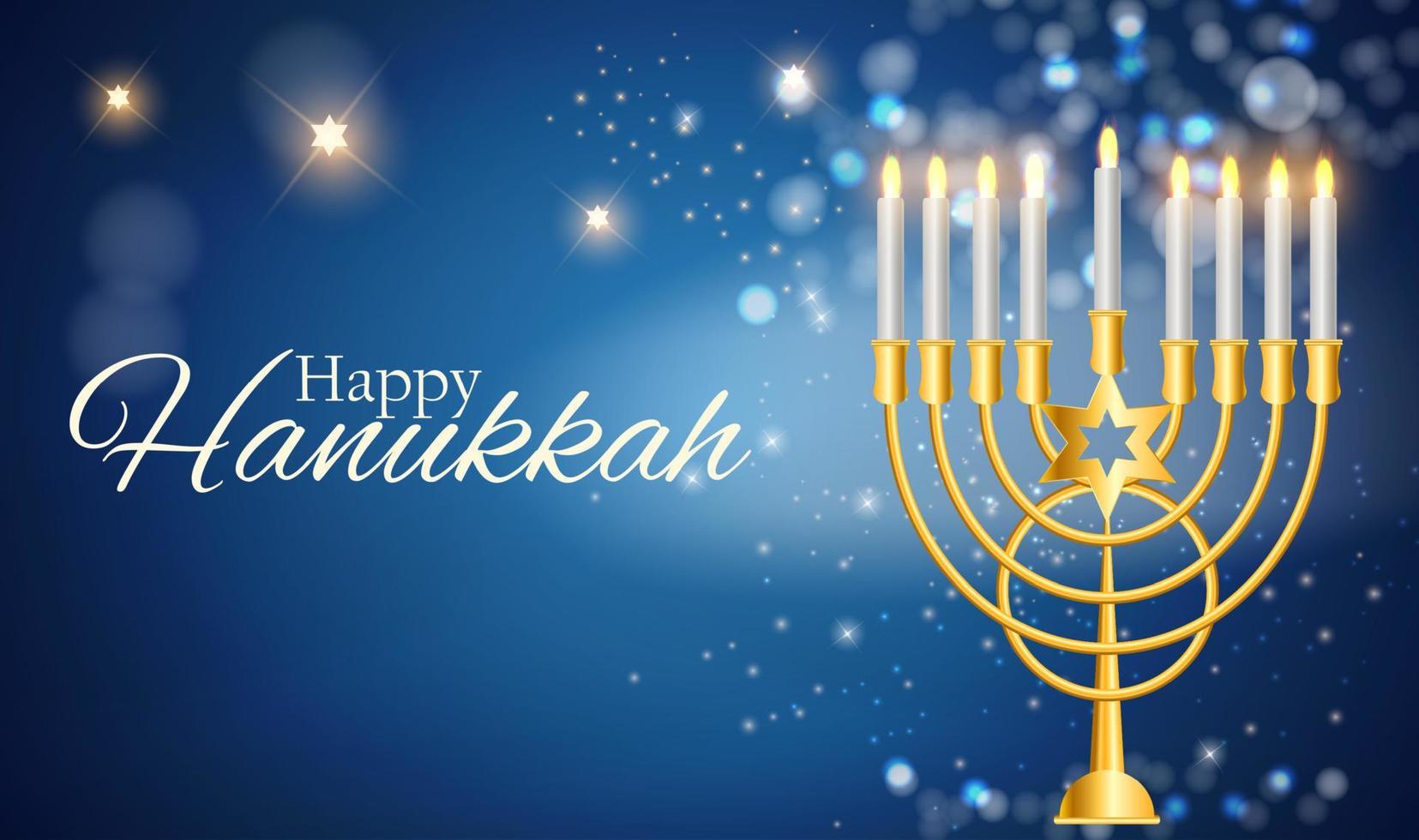Happy Hanukkah, Jewish Holiday Background. Vector Illustration. Hanukkah is the name of the Jewish holiday