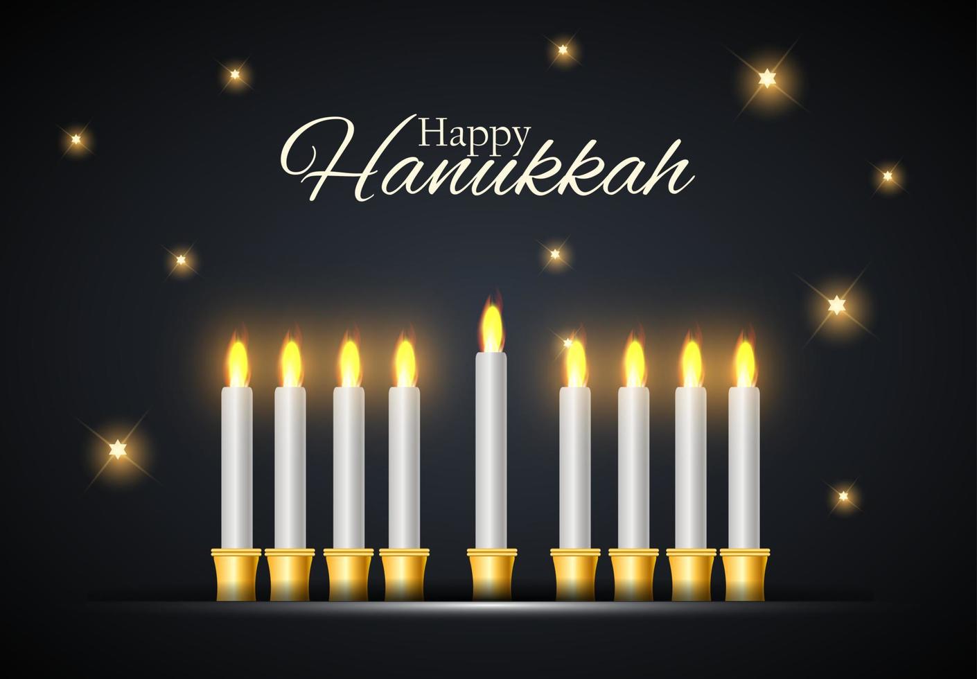 Happy Hanukkah, Jewish Holiday Background. Vector Illustration. Hanukkah is the name of the Jewish holiday