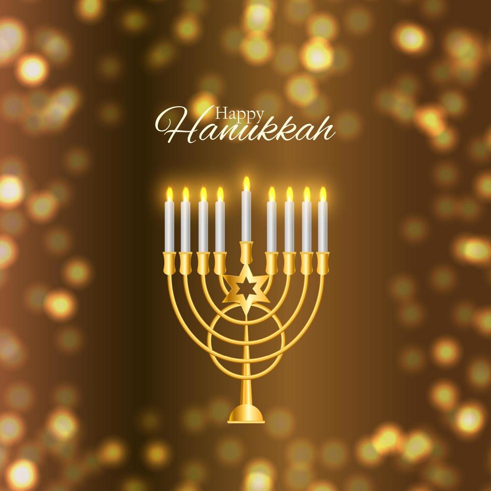 Happy Hanukkah, Jewish Holiday Background. Vector Illustration. Hanukkah is the name of the Jewish holiday