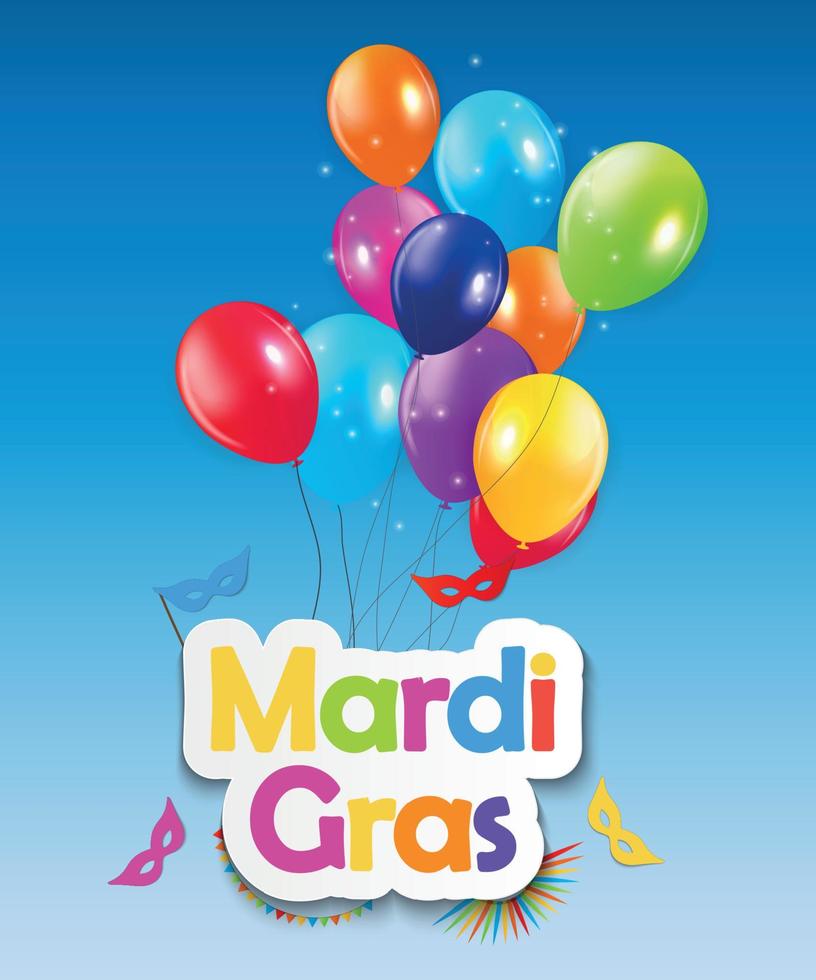 Mardi Gras Brochure Template.Celebration Greeting Card Backround. Vecor Illustration vector