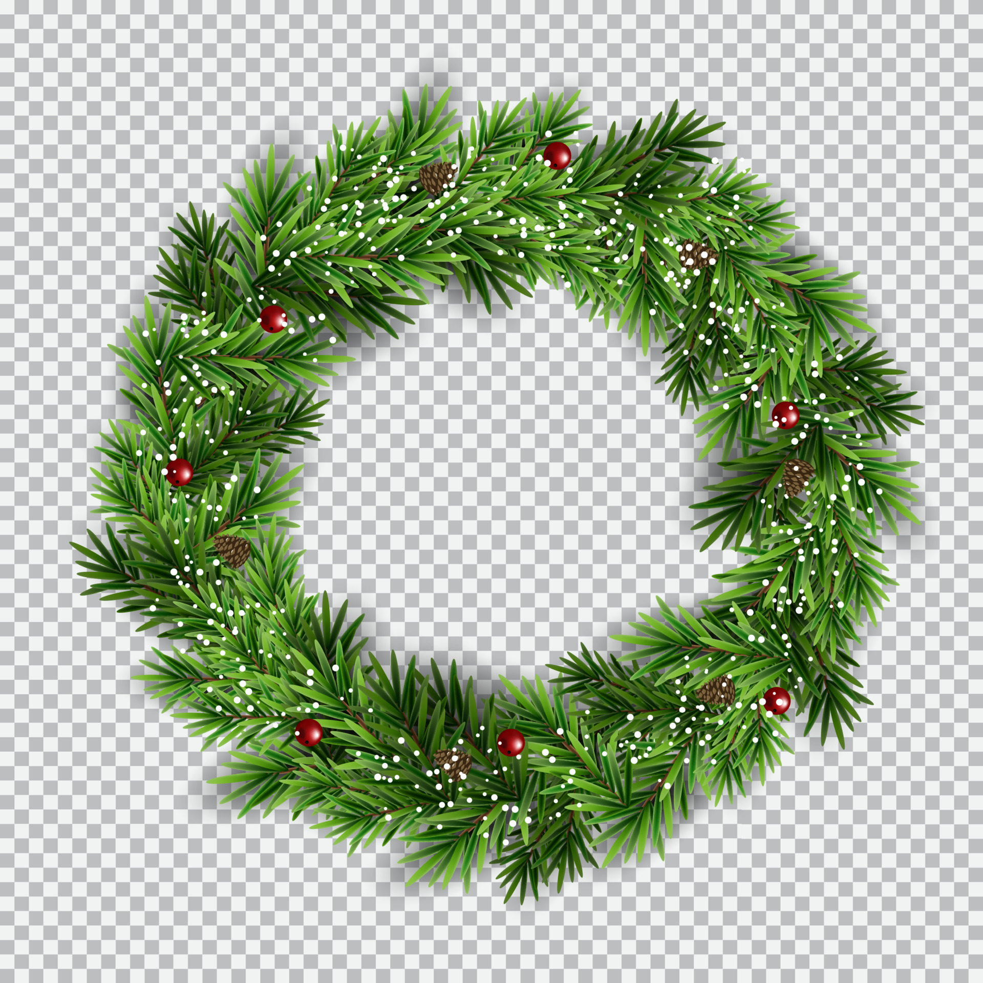 Christmas Wreath Vector
 Christmas wreath on transparent background Vector Illustration