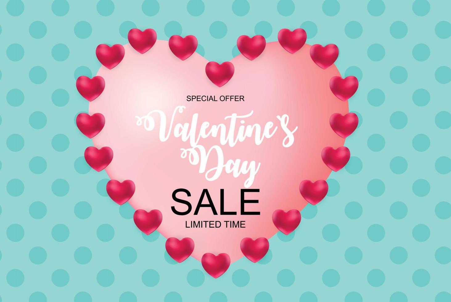 Valentines Day Sale, Discont Card. Vector Illustration