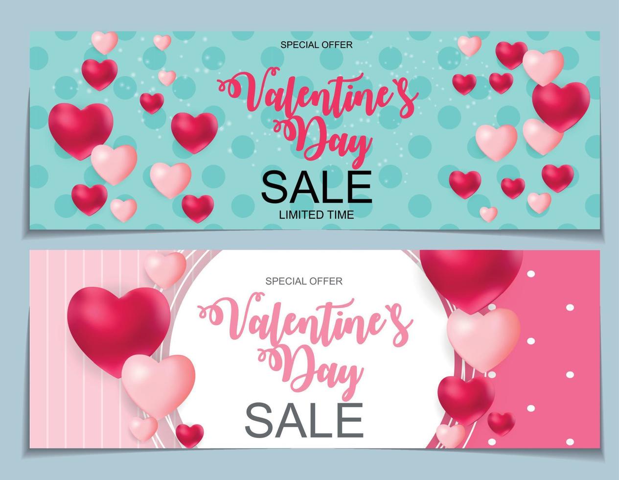 Valentines Day Sale, Discont Card. Vector Illustration