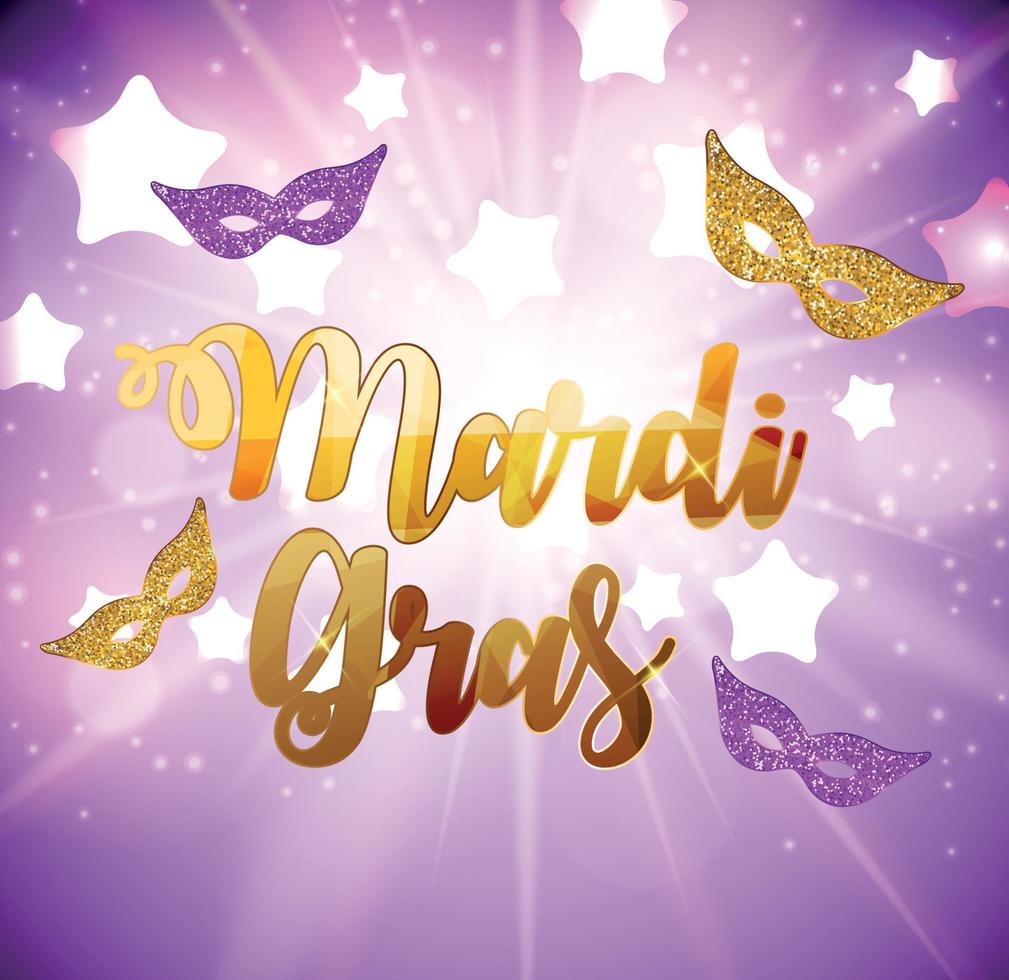 Mardi Gras Brochure Template.Celebration Greeting Card Backround. Vecor Illustration vector