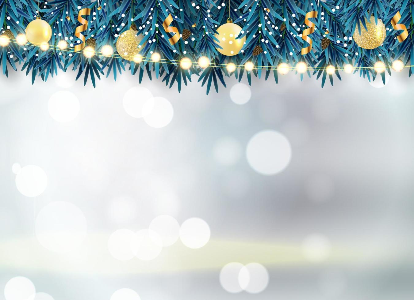 Fondo abstracto de año nuevo y feliz Navidad con árbol de Navidad realista. ilustración vectorial vector