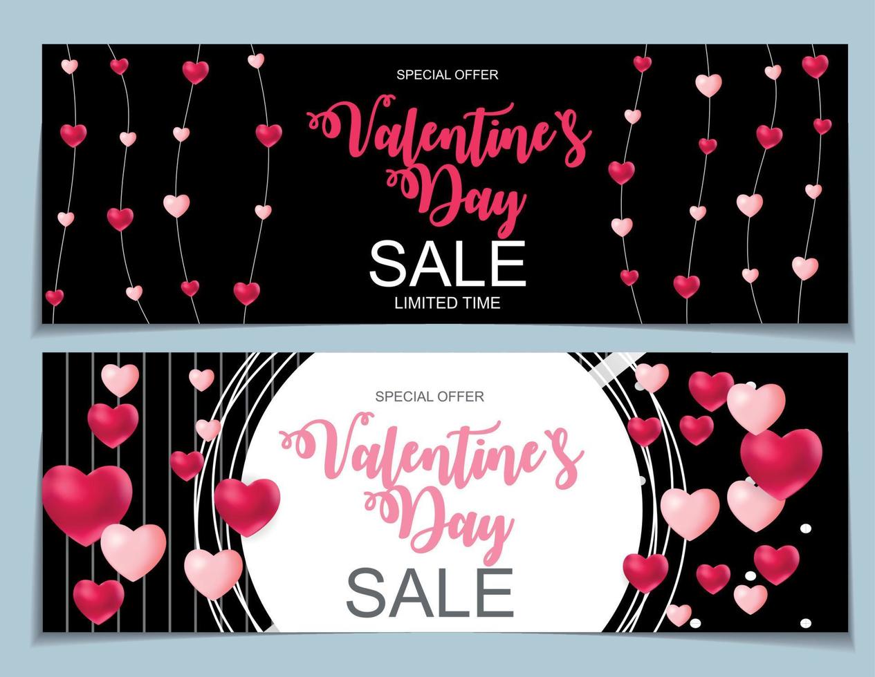 venta de san valentín, tarjeta de discont. ilustración vectorial vector