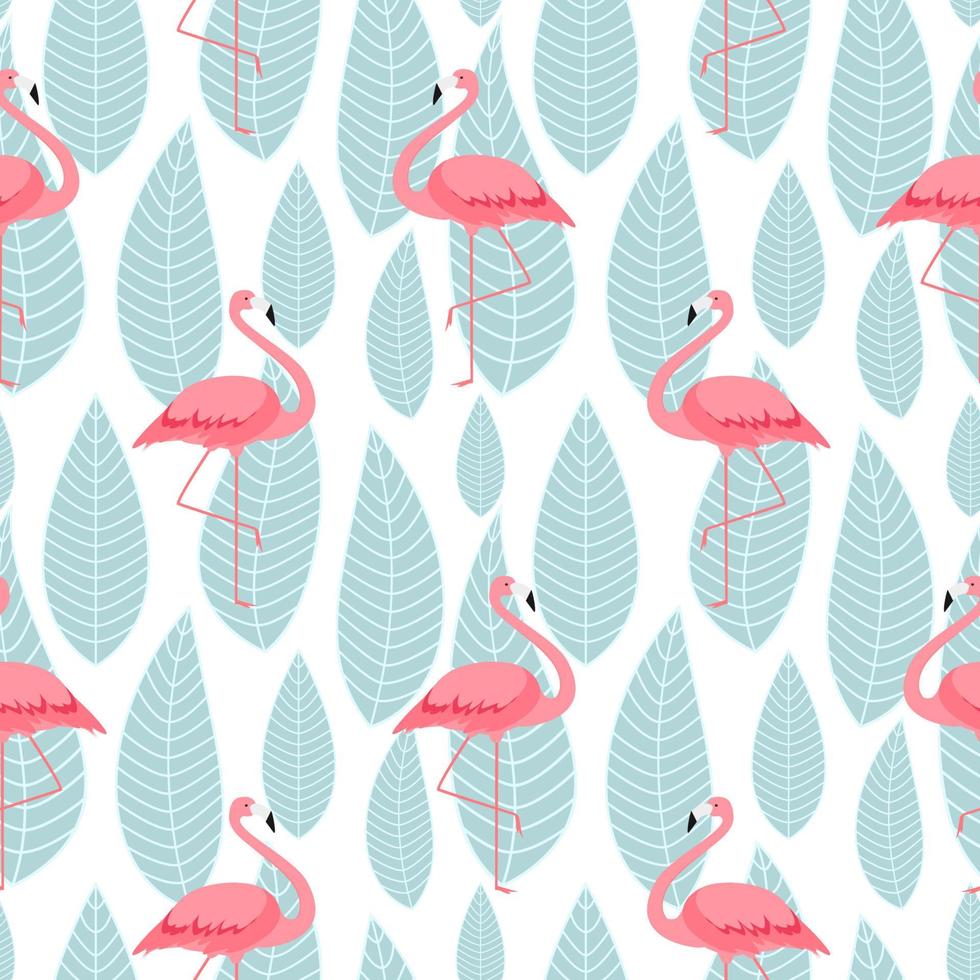 Colorful Pink Flamingo Seamless Pattern Background. Vector Illustration