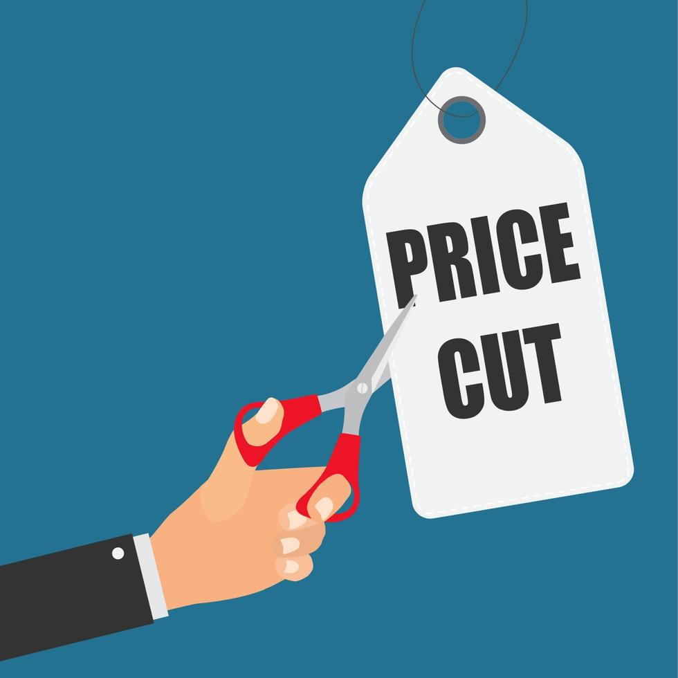 Cut prices Sale and discounts design. Vector Illustration