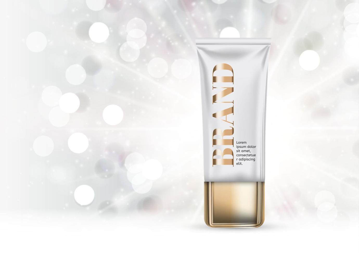 Design Cosmetics Product  Template for Ads or Magazine Background. 3D Realistic Vector Iillustration