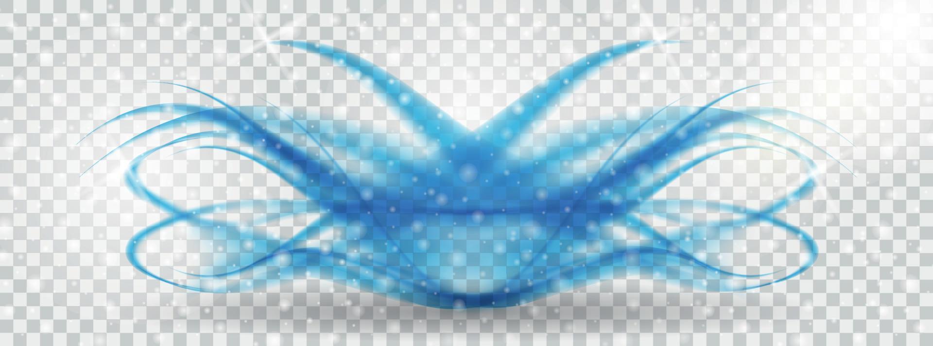 Abstract Blue Wave on transparent Background. Vector Illustration