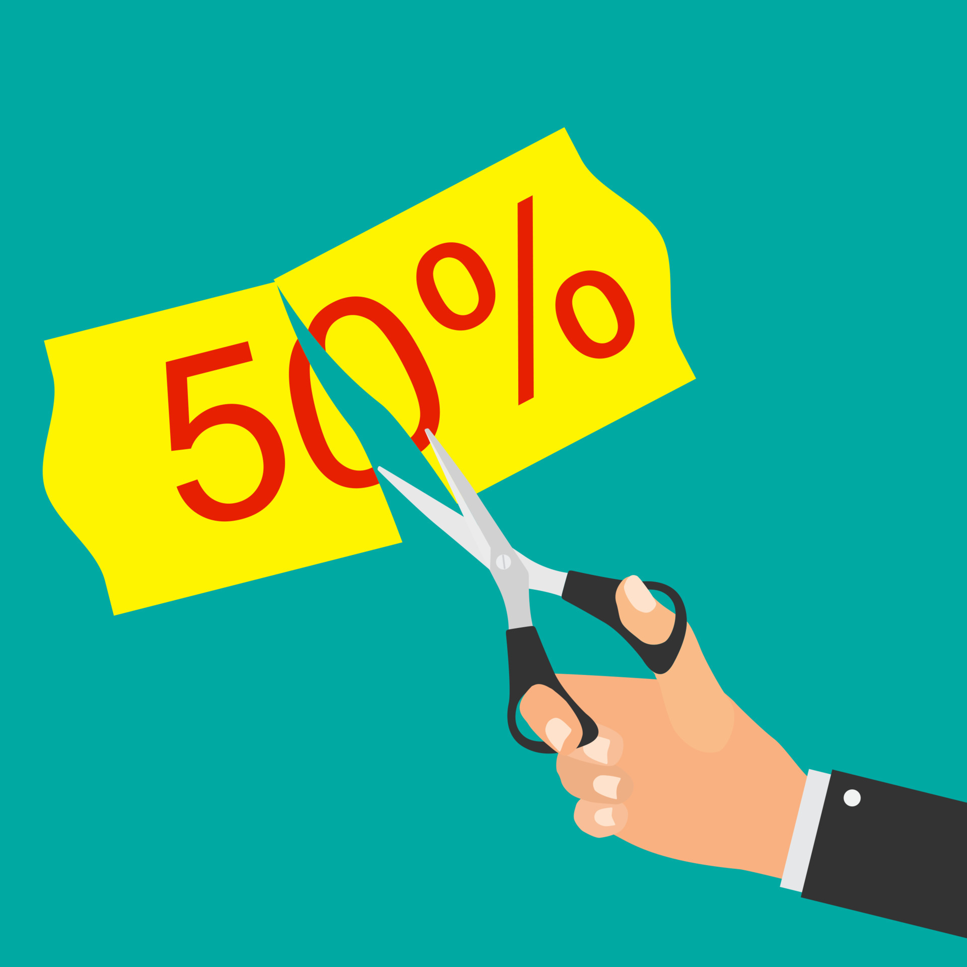 Cut prices Sale and discounts design. Vector Illustration 4562906 Vector Art at Vecteezy