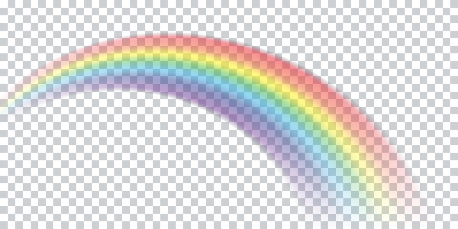 colorido arco iris multicolor realista. Fenómeno arqueado natural en el cielo. ilustración vectorial vector