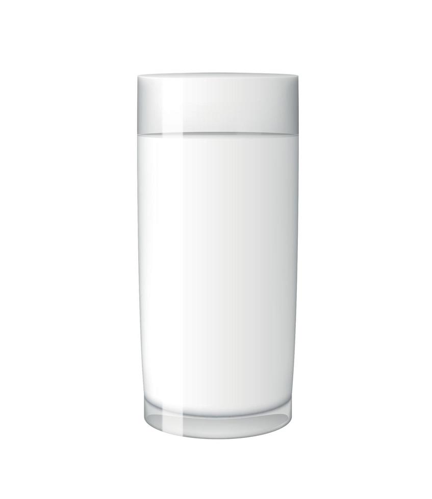 Abstract Milk Glass on White Background Vector Illustration