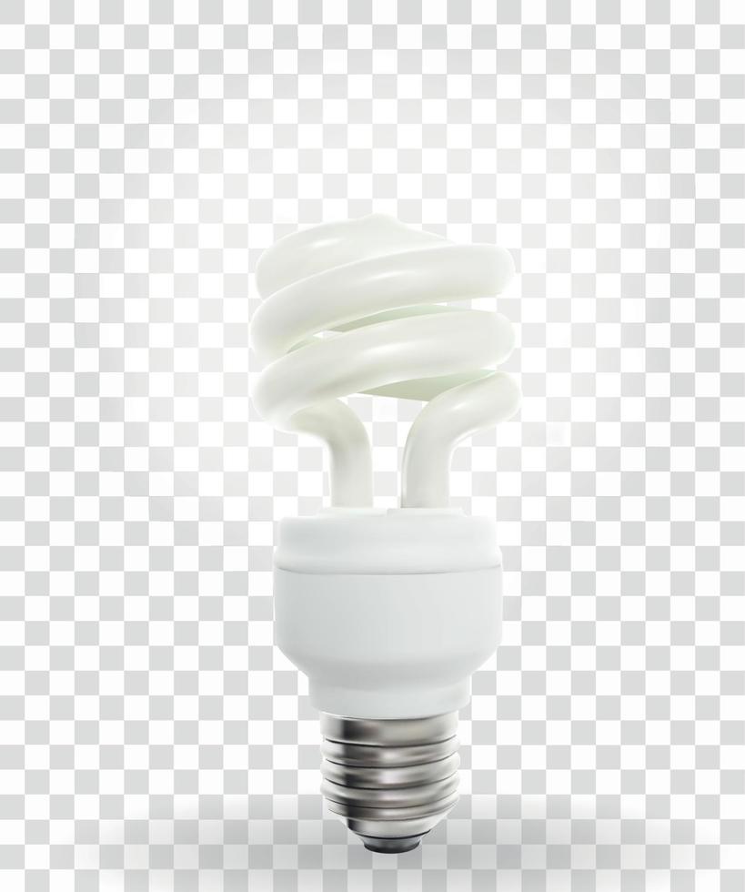 Lighting Powersave lamp on transparent Background. Vector Illustration.