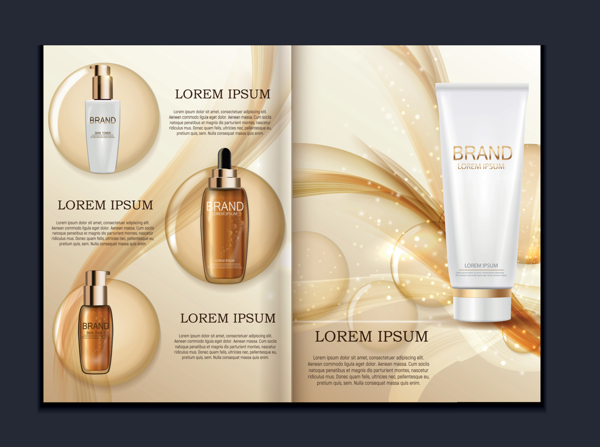 Design Cosmetics Product Brochure Template for Ads or Magazine Design Cosmetics Product Brochure Template for Ads or Magazine