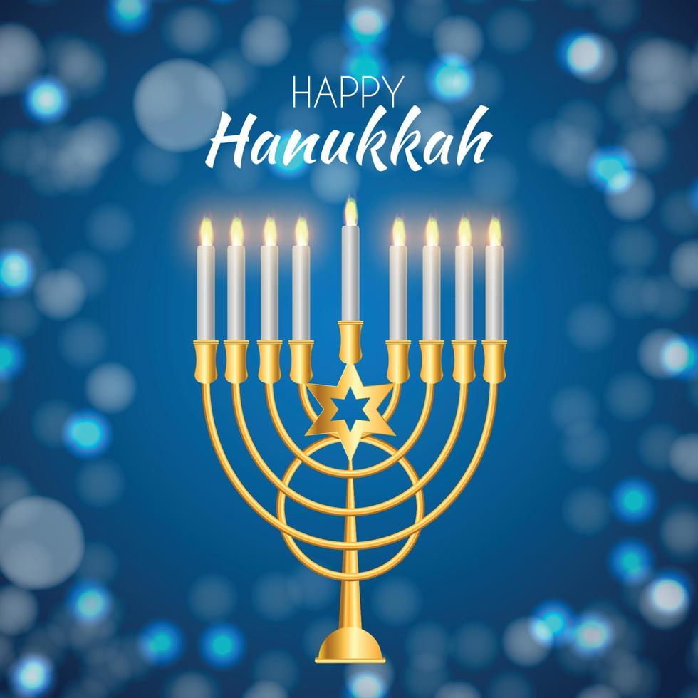 Happy Hanukkah, Jewish Holiday Background. Vector Illustration. Hanukkah is the name of the Jewish holiday.