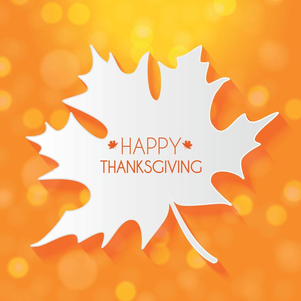 Abstract Vector Illustration Autumn Happy Thanksgiving Background with Falling Autumn Leaves