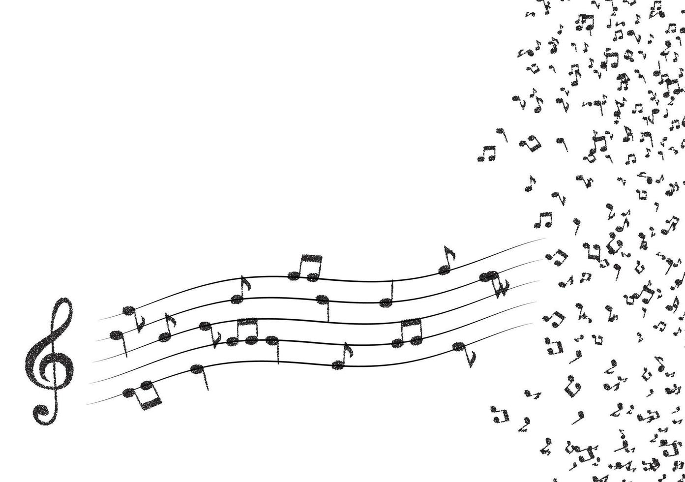 Classical musical notes with treble clef. Vector Illustrator