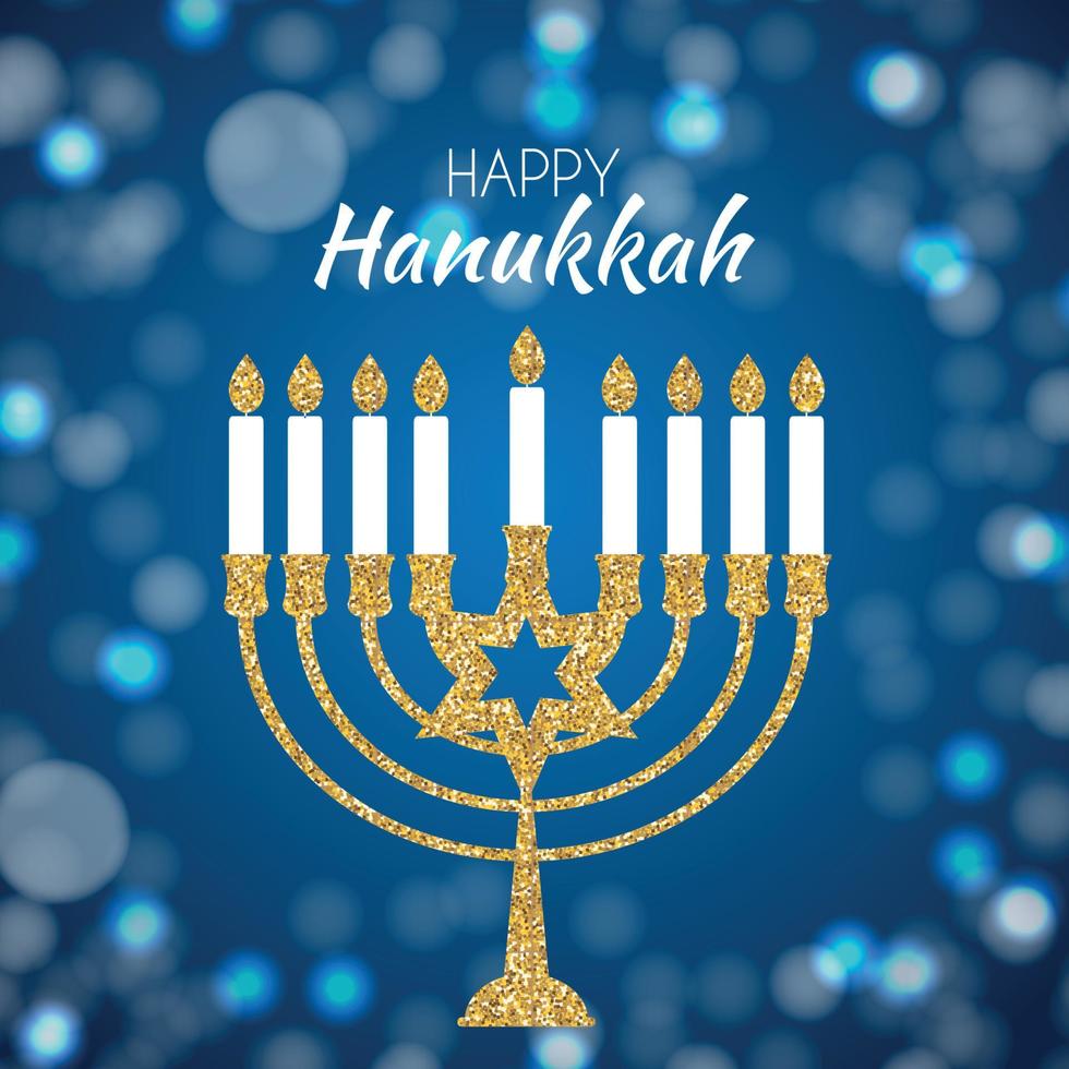 Happy Hanukkah, Jewish Holiday Background. Vector Illustration. Hanukkah is the name of the Jewish holiday.