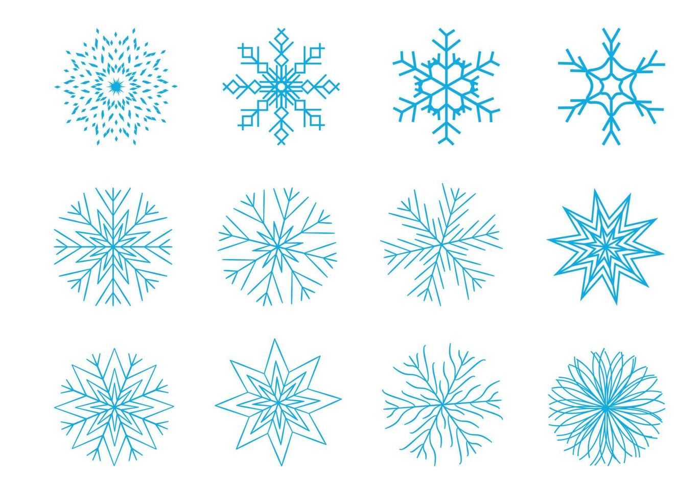 Christmas Snowflakes on White Background. Vector Illustration.