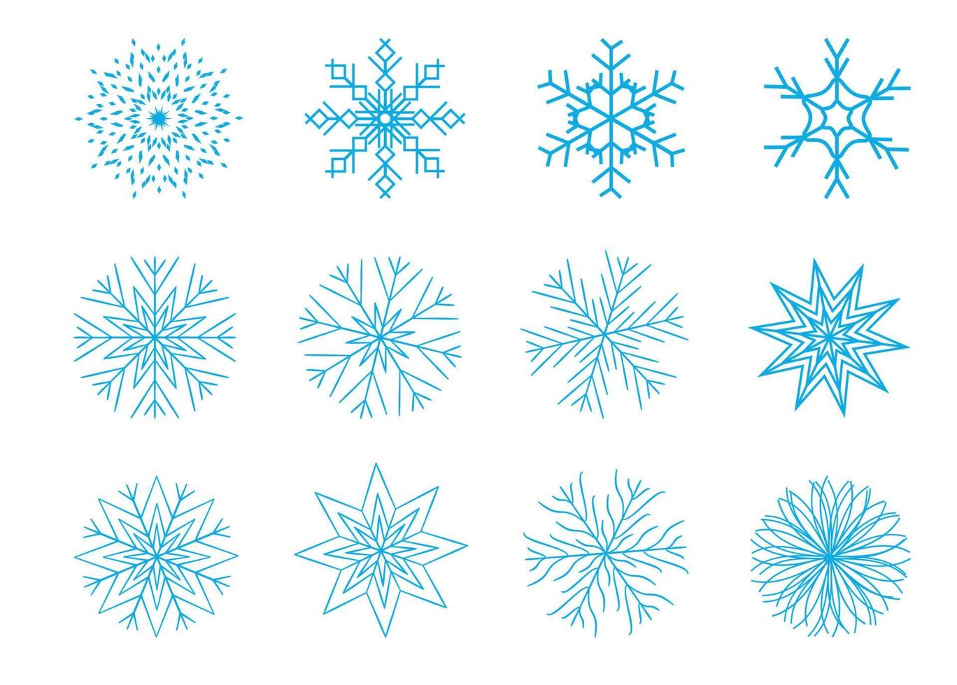 copos de nieve de Navidad sobre fondo blanco. ilustración vectorial. vector