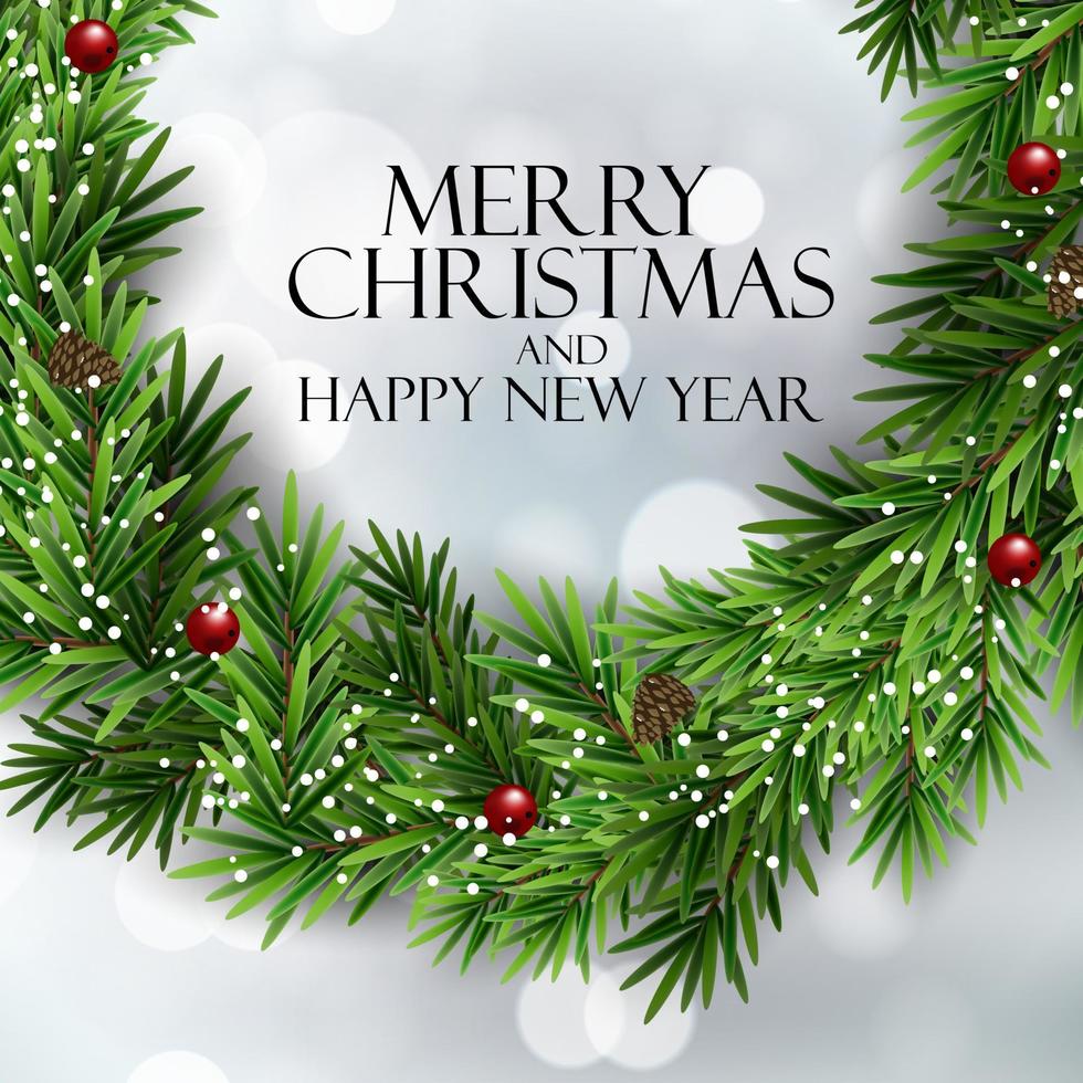 Merry Christmas and Happy New Year Background. Vector Illustration