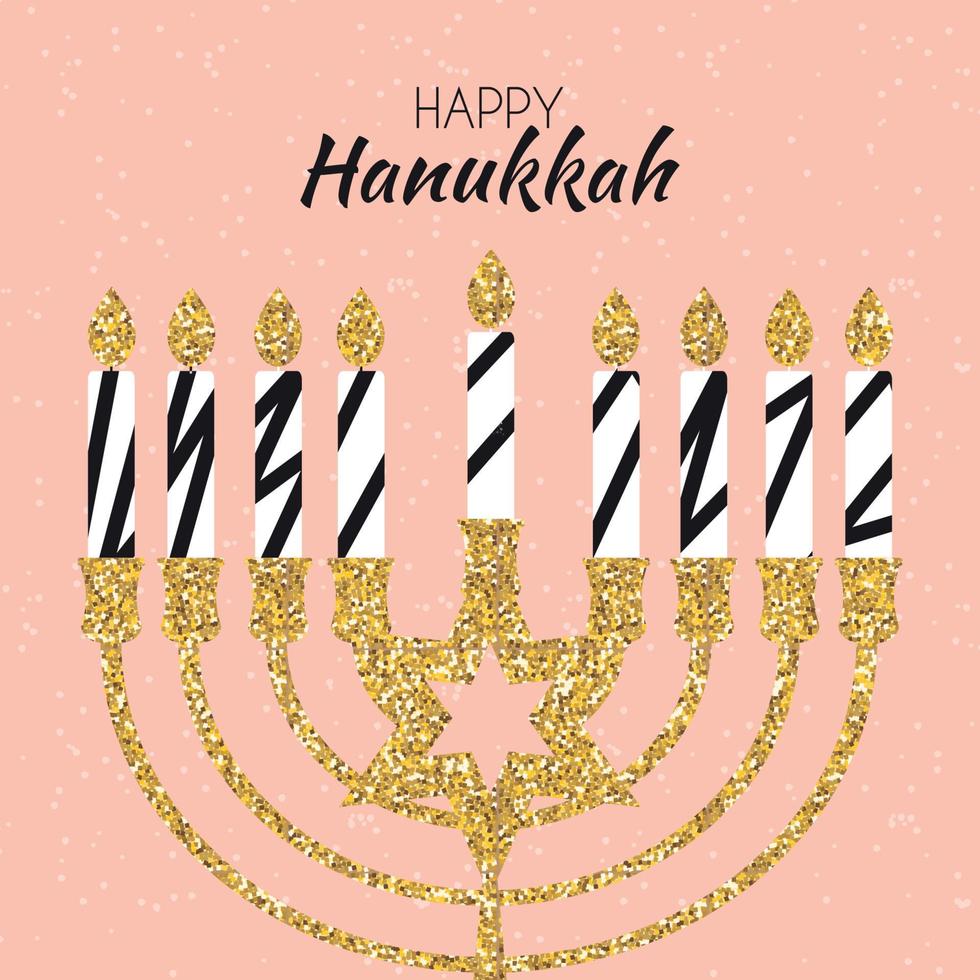 Happy Hanukkah, Jewish Holiday Background. Vector Illustration. Hanukkah is the name of the Jewish holiday.