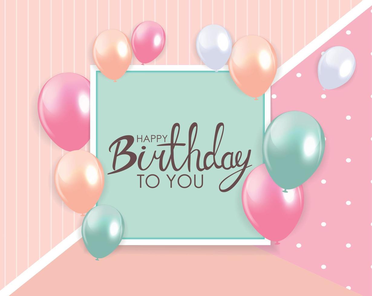 Abstract Happy Birthday Background Card Template Vector Illustration
