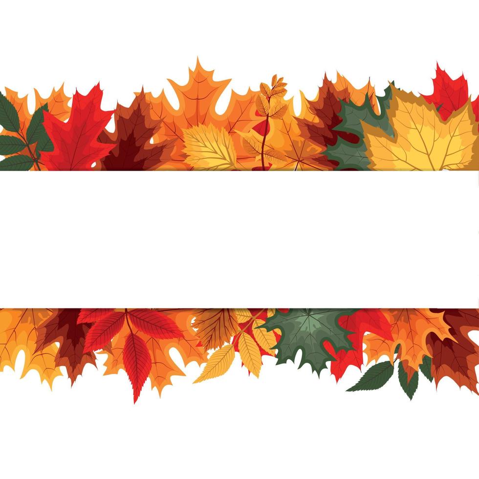 Abstract Vector Illustration Background with Falling Autumn Leaves.