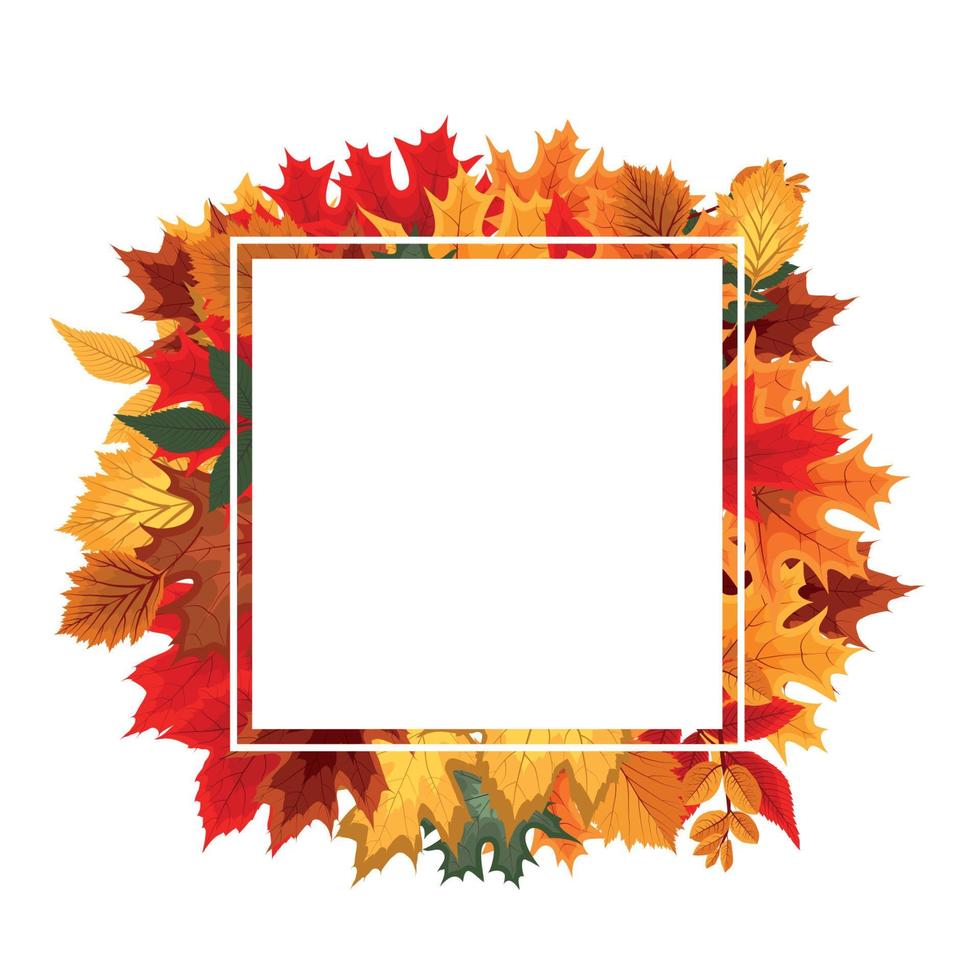 Abstract Vector Illustration Background with Falling Autumn Leaves.