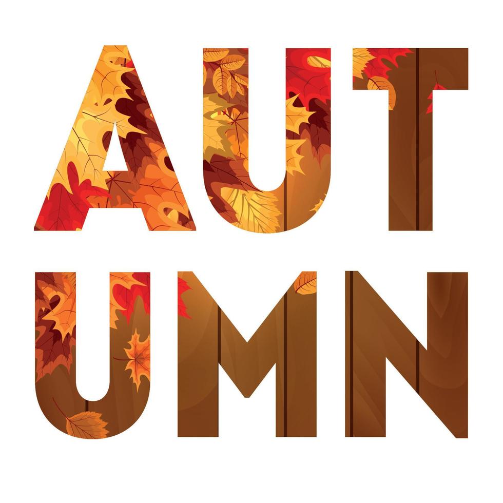 Abstract Vector Illustration Background with Falling Autumn Leaves.