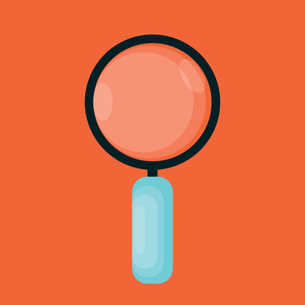 Magnifying Glass Icon in Modern Flat Style Vector Illustration