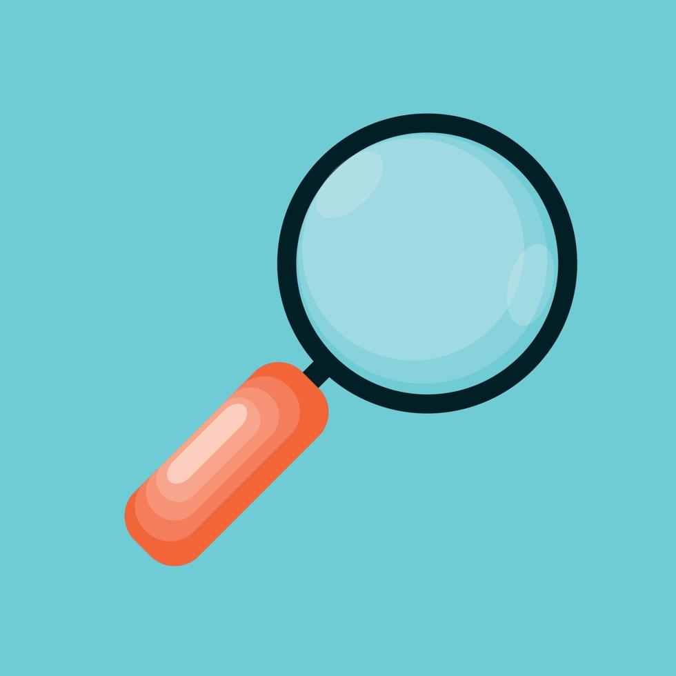 Magnifying Glass Icon in Modern Flat Style Vector Illustration