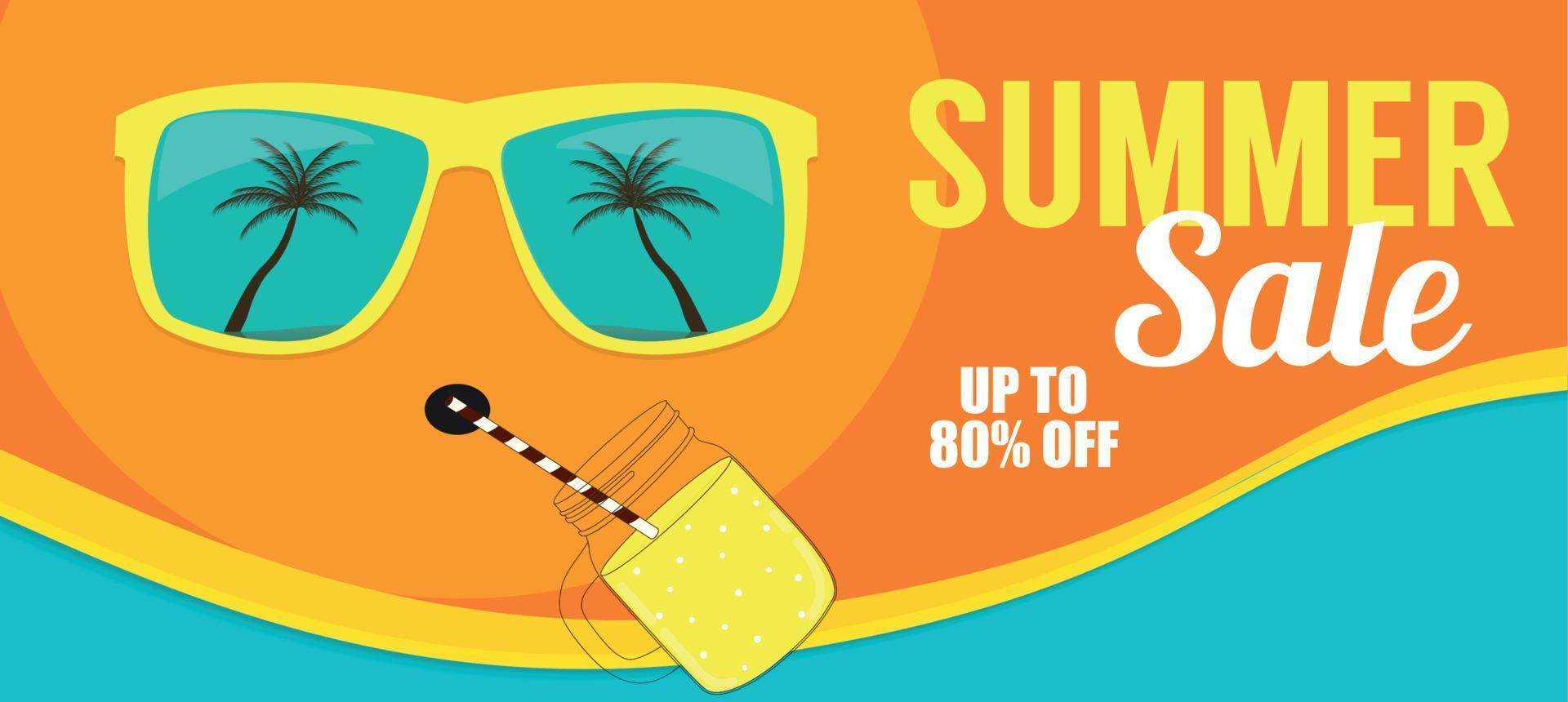 Summer Sale Banner Template for your Business. Vector Illustration