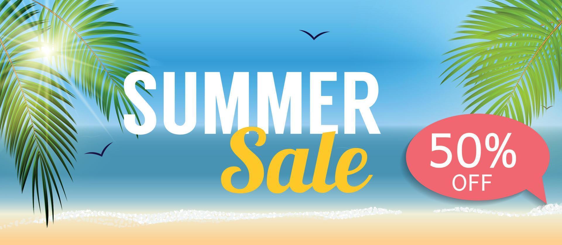 Summer Sale Banner Template for your Business. Vector Illustration