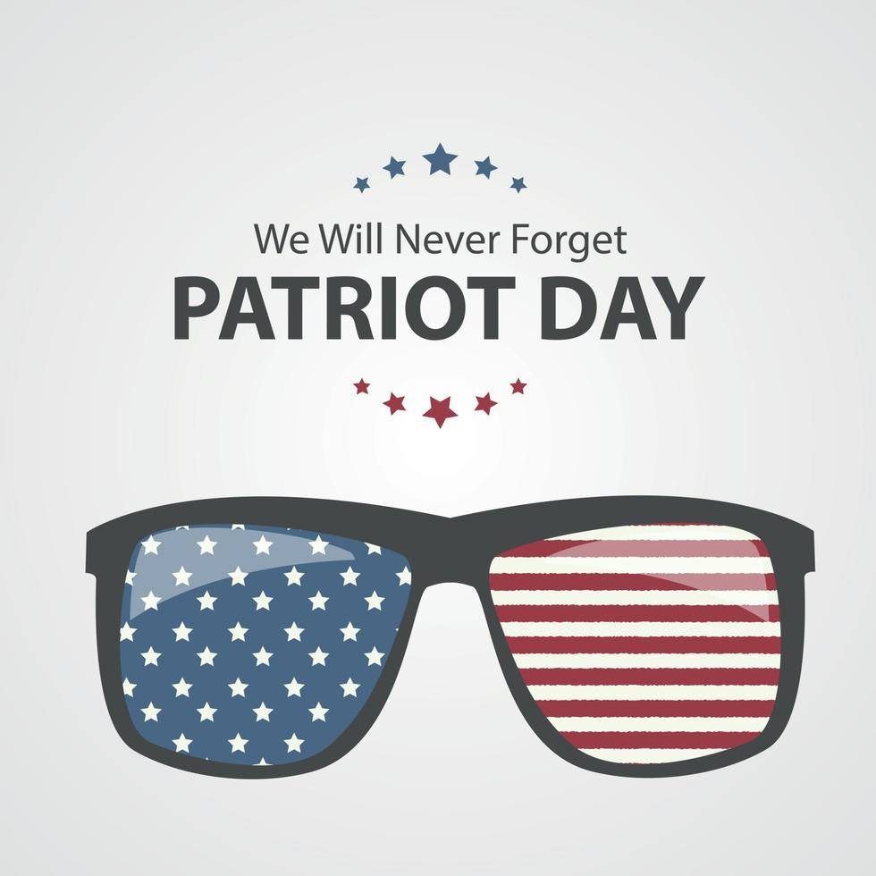 Patriot Day Background. September 11 Poster. We will never forget. Vector Illustration