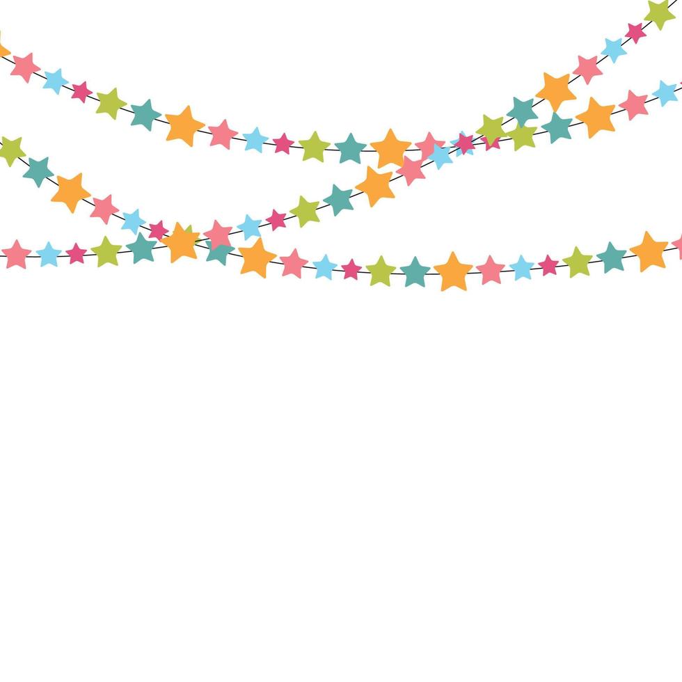 Party Background with Star Confetti Vector Illustration