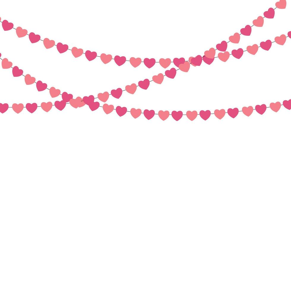 Party Background with Heart Shape Confetti Vector Illustration