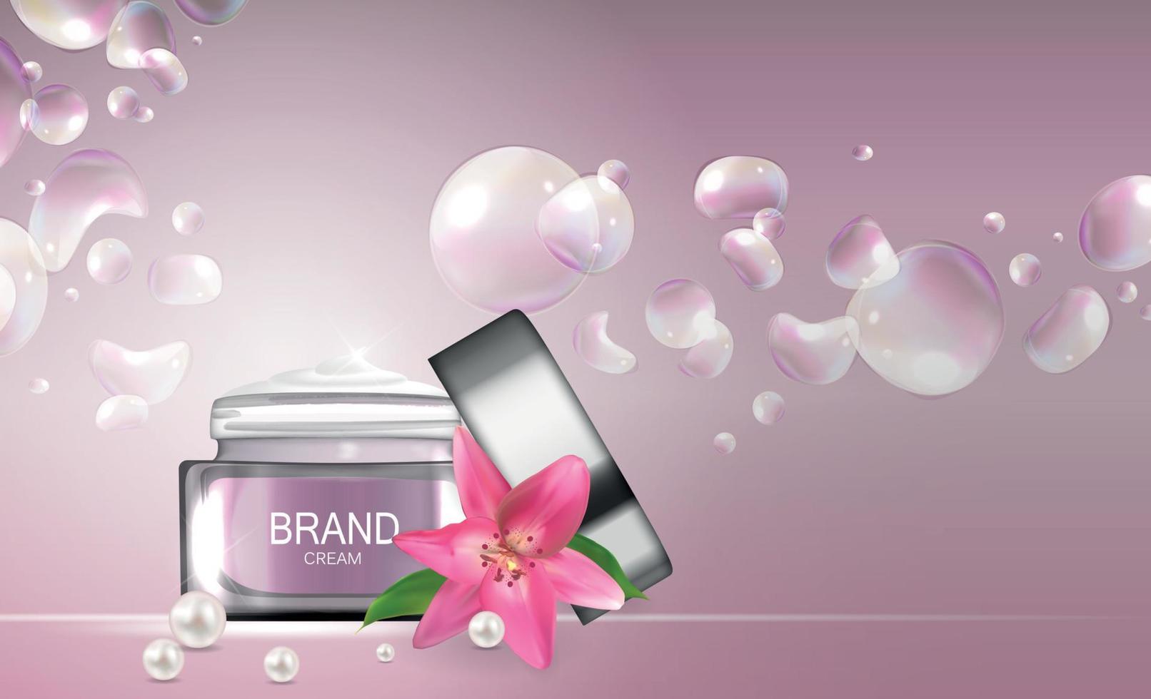 Design Cosmetics Product  Template for Ads or Magazine Background. 3D Realistic Vector Iillustration